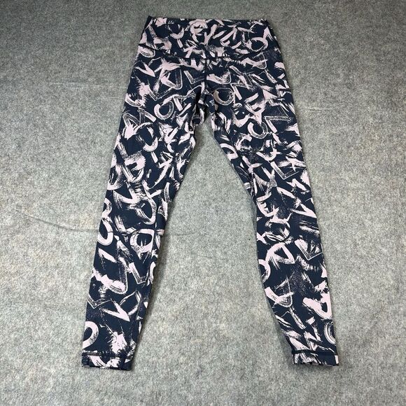 Lululemon Wunder Under Tight Womens 10 Graffiti Pop Navy Full Length Legging - Picture 1 of 8